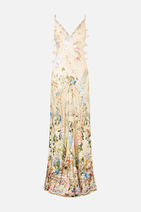 Camilla | Midsummer Masterpiece V Neck Full Length Bias Slip Dress