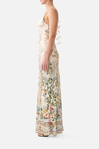 Camilla | Midsummer Masterpiece V Neck Full Length Bias Slip Dress