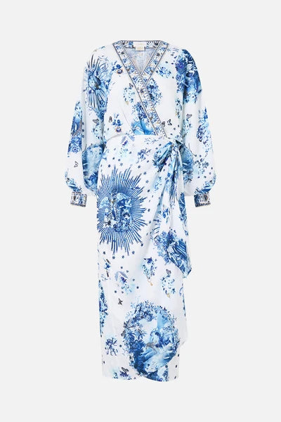 CAMILLA | THE PORCELAIN PARLOUR WRAP MIDI DRESS