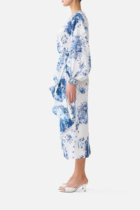 CAMILLA | THE PORCELAIN PARLOUR WRAP MIDI DRESS
