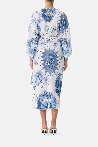 CAMILLA | THE PORCELAIN PARLOUR WRAP MIDI DRESS