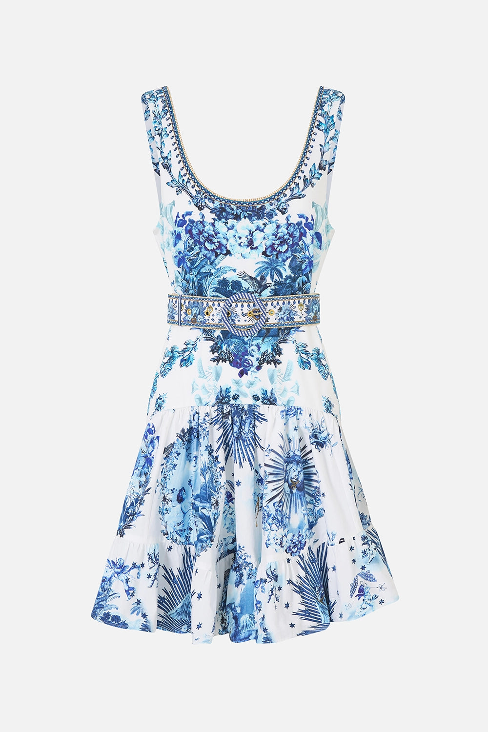 CAMILLA | THE PORCELAIN PARLOUR JERSEY BODICE SHORT DRESS WITH BELT