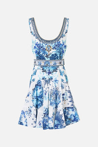 CAMILLA | THE PORCELAIN PARLOUR JERSEY BODICE SHORT DRESS WITH BELT