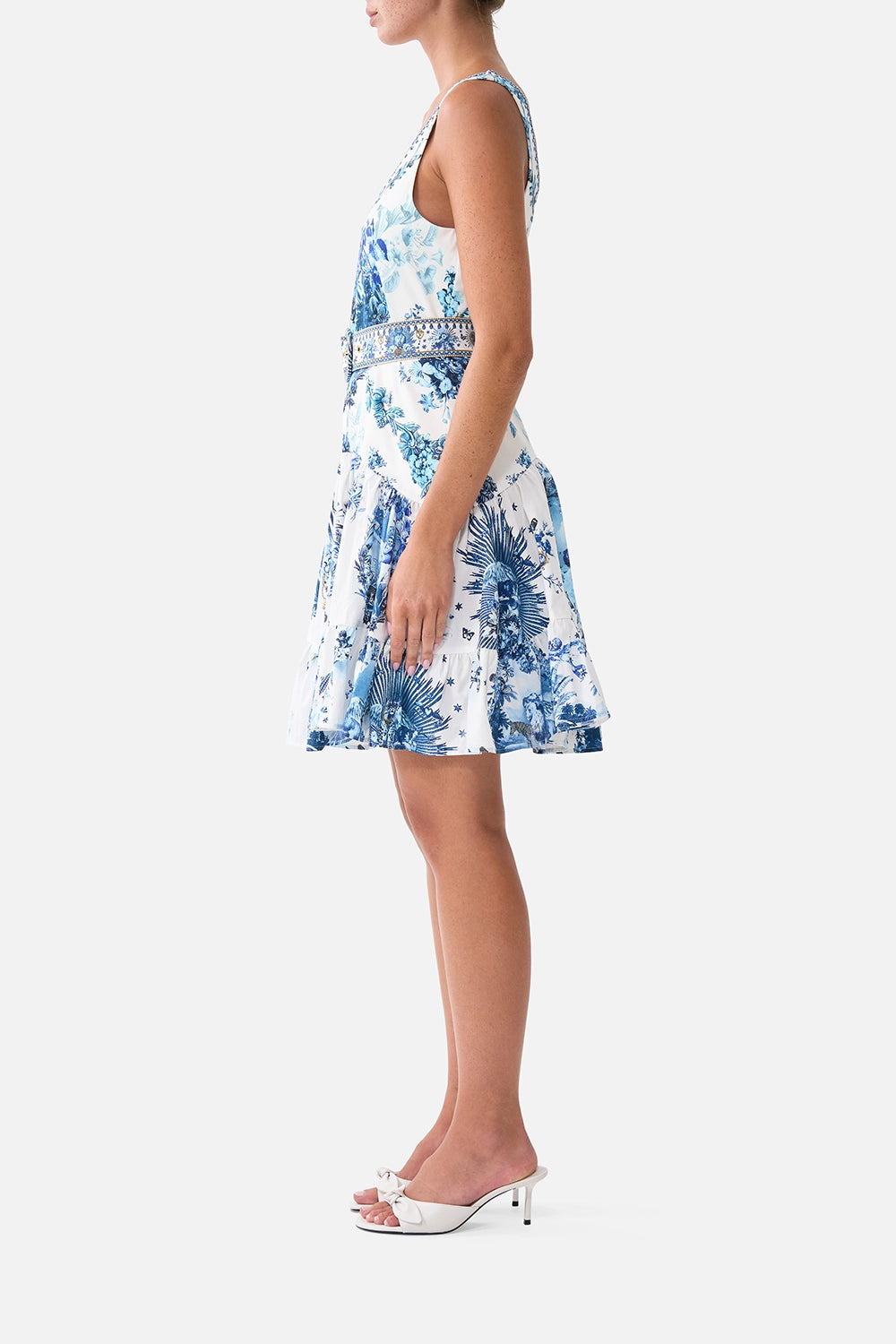 CAMILLA | THE PORCELAIN PARLOUR JERSEY BODICE SHORT DRESS WITH BELT