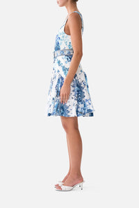 CAMILLA | THE PORCELAIN PARLOUR JERSEY BODICE SHORT DRESS WITH BELT