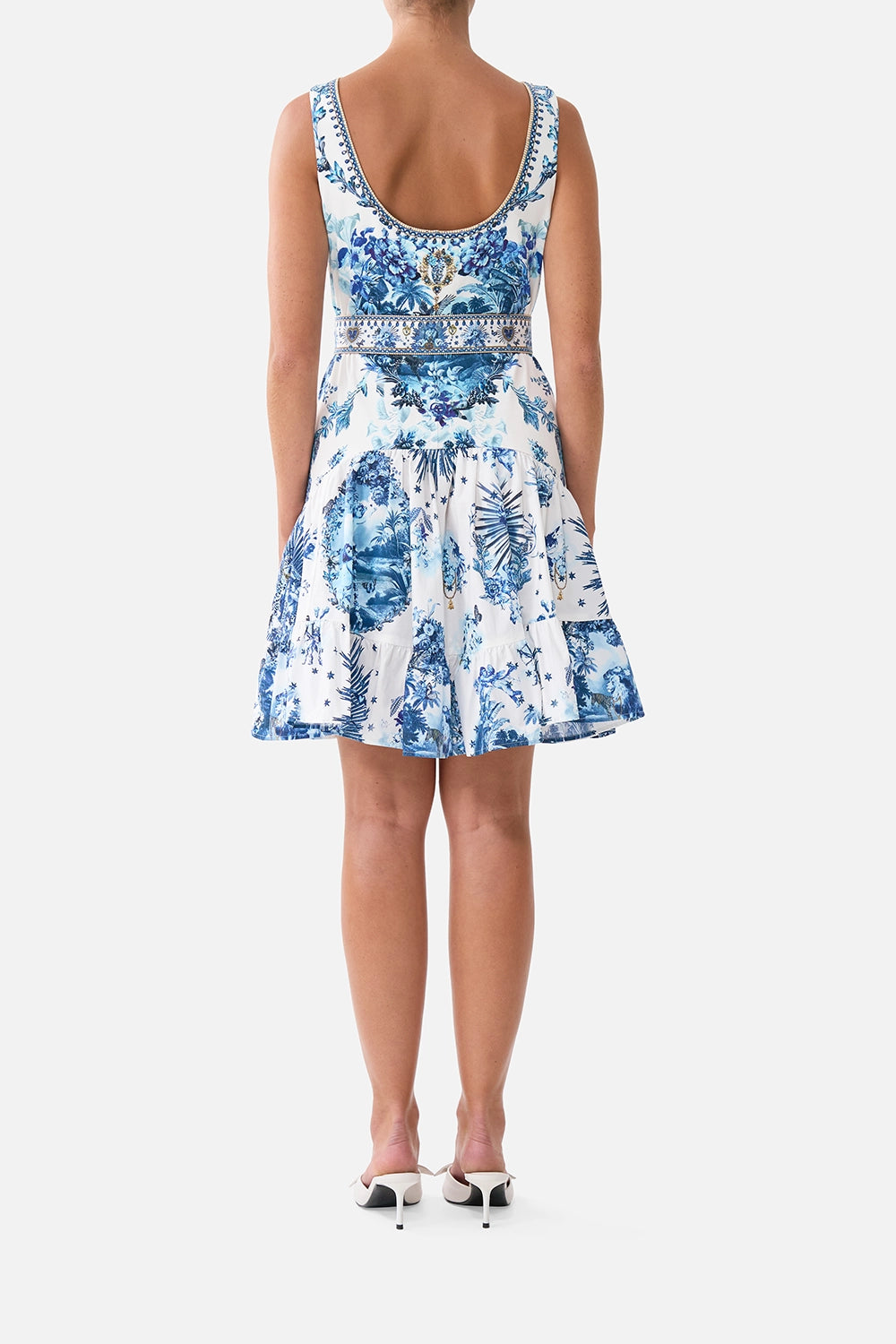 CAMILLA | THE PORCELAIN PARLOUR JERSEY BODICE SHORT DRESS WITH BELT