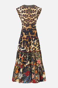 CAMILLA | LEOTIGRA LAND CAP SLEEVE TWIST FRONT MIDI DRESS