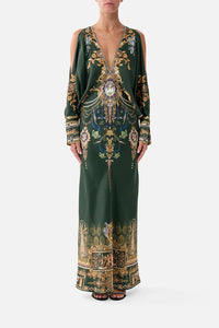CAMILLA | THE SECESSION SESSIONS PLUNGE NECK DRAPED SHOULDER DRESS