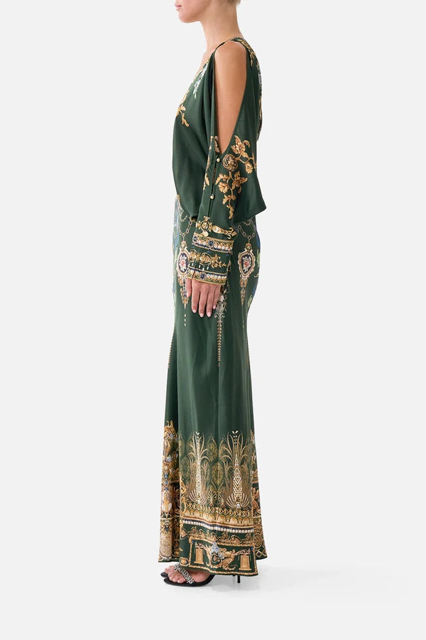 CAMILLA | THE SECESSION SESSIONS PLUNGE NECK DRAPED SHOULDER DRESS