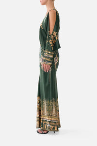 CAMILLA | THE SECESSION SESSIONS PLUNGE NECK DRAPED SHOULDER DRESS