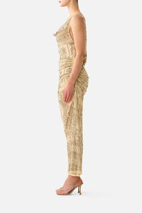 CAMILLA | A MEETING OF MASTERPIECES DRAPED CHAIN BACK JERSEY DRESS