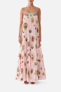 CAMILLA | PAINTED PRAYERS LONG TIERED DRESS WITH BOW TIES