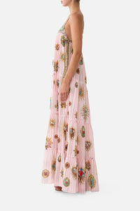 CAMILLA | PAINTED PRAYERS LONG TIERED DRESS WITH BOW TIES