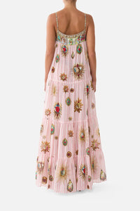 CAMILLA | PAINTED PRAYERS LONG TIERED DRESS WITH BOW TIES