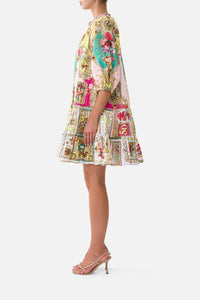 CAMILLA | PAINTED PRAYERS PUFF SLEEVE SHIRT DRESS