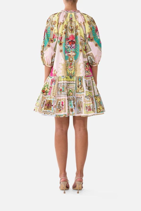 CAMILLA | PAINTED PRAYERS PUFF SLEEVE SHIRT DRESS