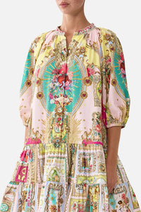 CAMILLA | PAINTED PRAYERS PUFF SLEEVE SHIRT DRESS
