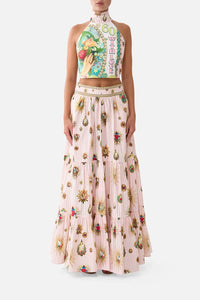 CAMILLA | PAINTED PRAYERS REVERSIBLE HALTER TIE BACK TOP