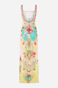 CAMILLA | PAINTED PRAYERS SQUARE NECK BEACH MAXI DRESS W LOW BACK