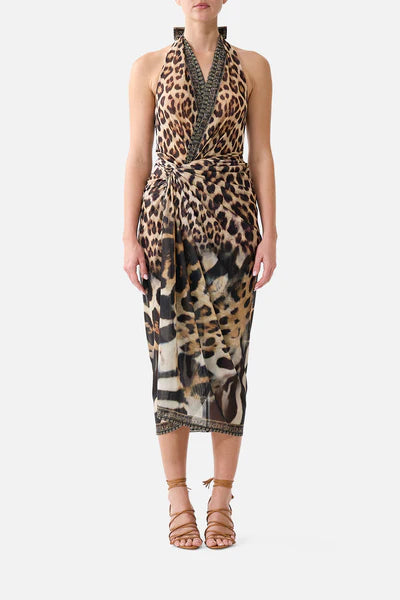 CAMILLA | LEOTIGRA LAND SIDE TWIST JERSEY DRESS