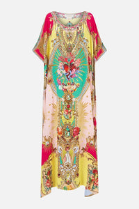 CAMILLA | PAINTED PRAYERS ROUND NECK KAFTAN