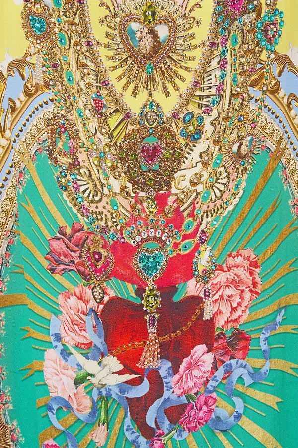 CAMILLA | PAINTED PRAYERS ROUND NECK KAFTAN