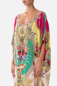 CAMILLA | PAINTED PRAYERS ROUND NECK KAFTAN