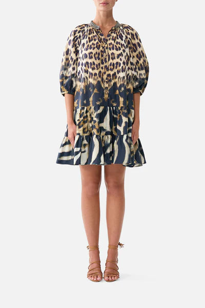CAMILLA | LEOTIGRA LAND PUFF SLEEVE SHIRT DRESS