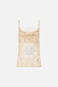 CAMILLA | A BELOVED BOUDOIR COWL NECK CAMI WITH LACE