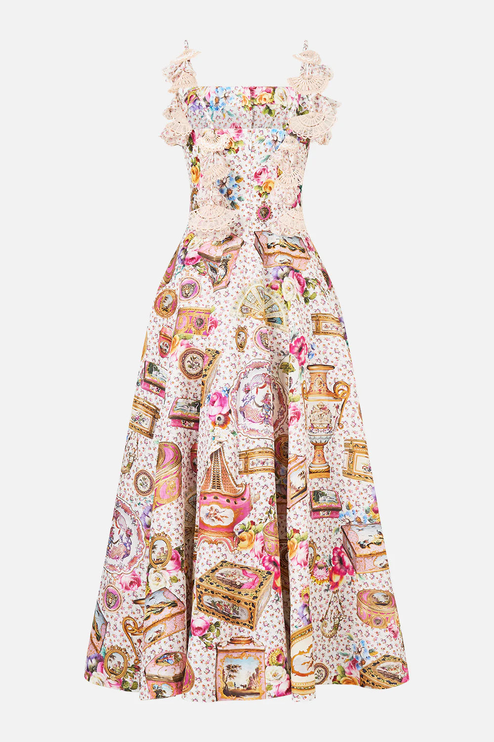 CAMILLA | IN THE HEART OF ART CORSET DRESS WITH LONG FLARED SKIRT