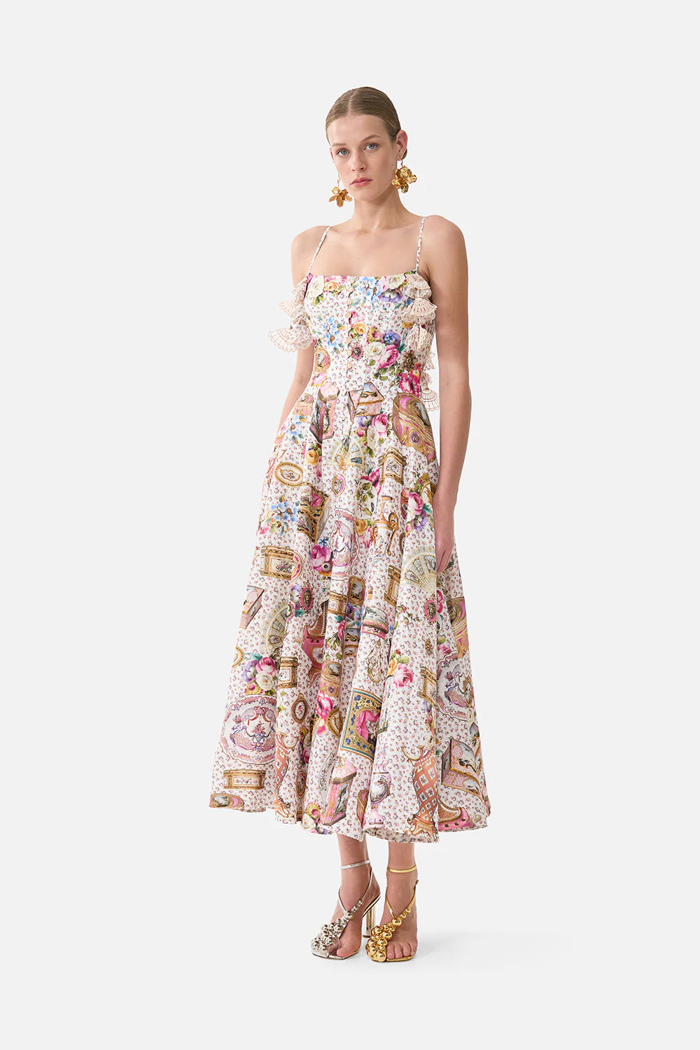 CAMILLA | IN THE HEART OF ART CORSET DRESS WITH LONG FLARED SKIRT