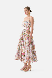 CAMILLA | IN THE HEART OF ART CORSET DRESS WITH LONG FLARED SKIRT