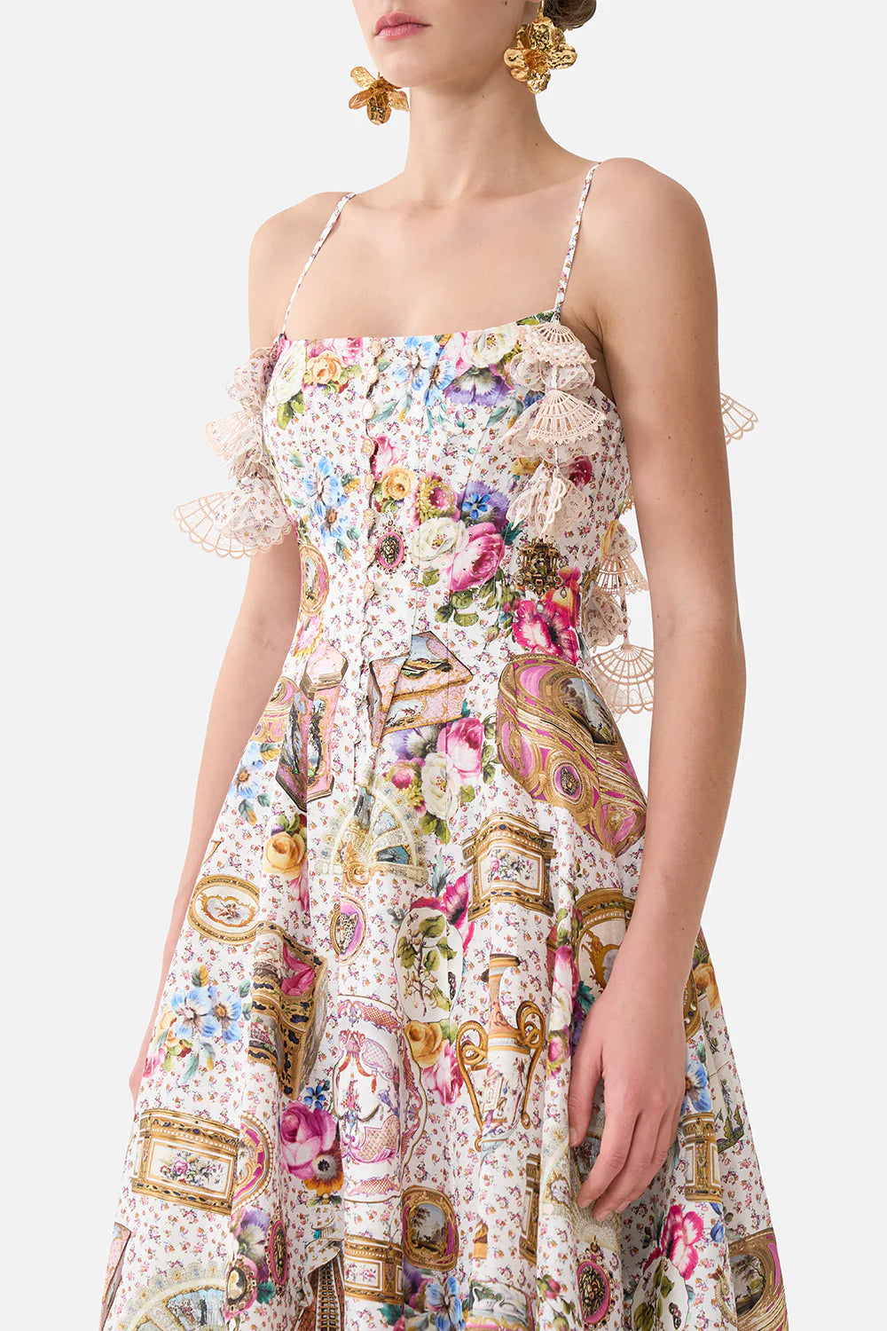 CAMILLA | IN THE HEART OF ART CORSET DRESS WITH LONG FLARED SKIRT
