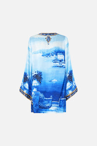 CAMILLA | SWEET SACRE BLEU DEEP V NECK HARDWARE SHORT KAFTAN