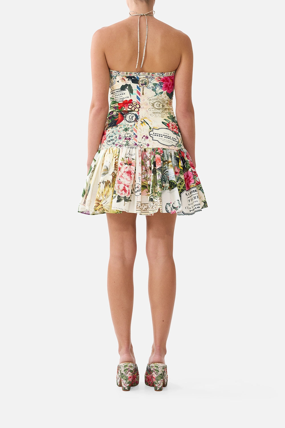 CAMILLA | LA BELLE BOTANIQUE JERSEY STRAPLESS MINI DRESS
