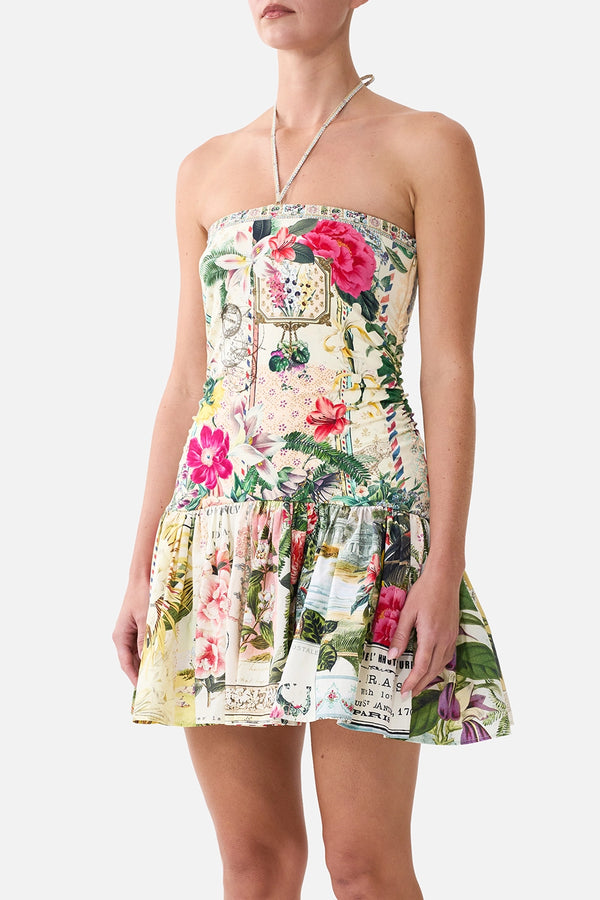 CAMILLA | LA BELLE BOTANIQUE JERSEY STRAPLESS MINI DRESS