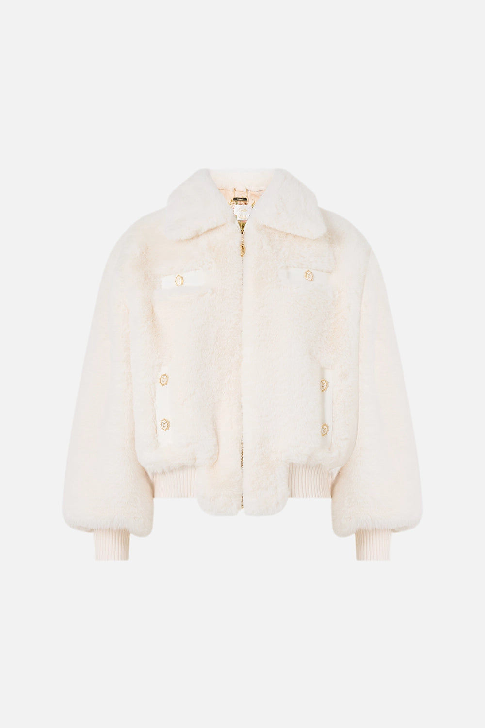 CAMILLA | MIDSUMMER MASTERPIECE FAUX FUR BOMBER WITH POCKET DETAILS