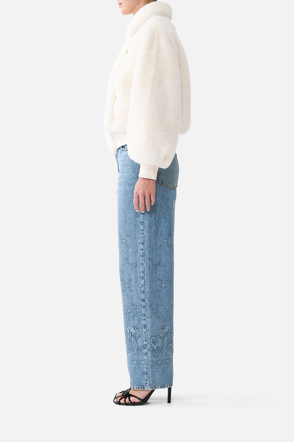 CAMILLA | MIDSUMMER MASTERPIECE FAUX FUR BOMBER WITH POCKET DETAILS