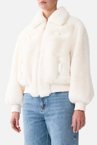 CAMILLA | MIDSUMMER MASTERPIECE FAUX FUR BOMBER WITH POCKET DETAILS