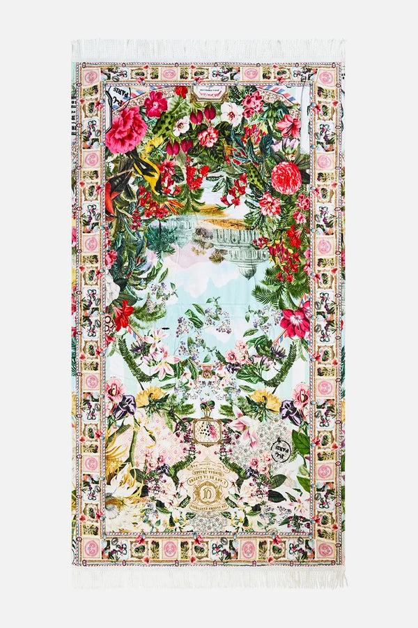 CAMILLA | LA BELLE BOTANIQUE BEACH TOWEL WITH FRINGE