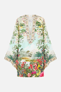 CAMILLA | LA BELLE BOTANIQUE DEEP V NECK HARDWARE SHORT KAFTAN