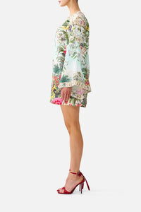 CAMILLA | LA BELLE BOTANIQUE DEEP V NECK HARDWARE SHORT KAFTAN