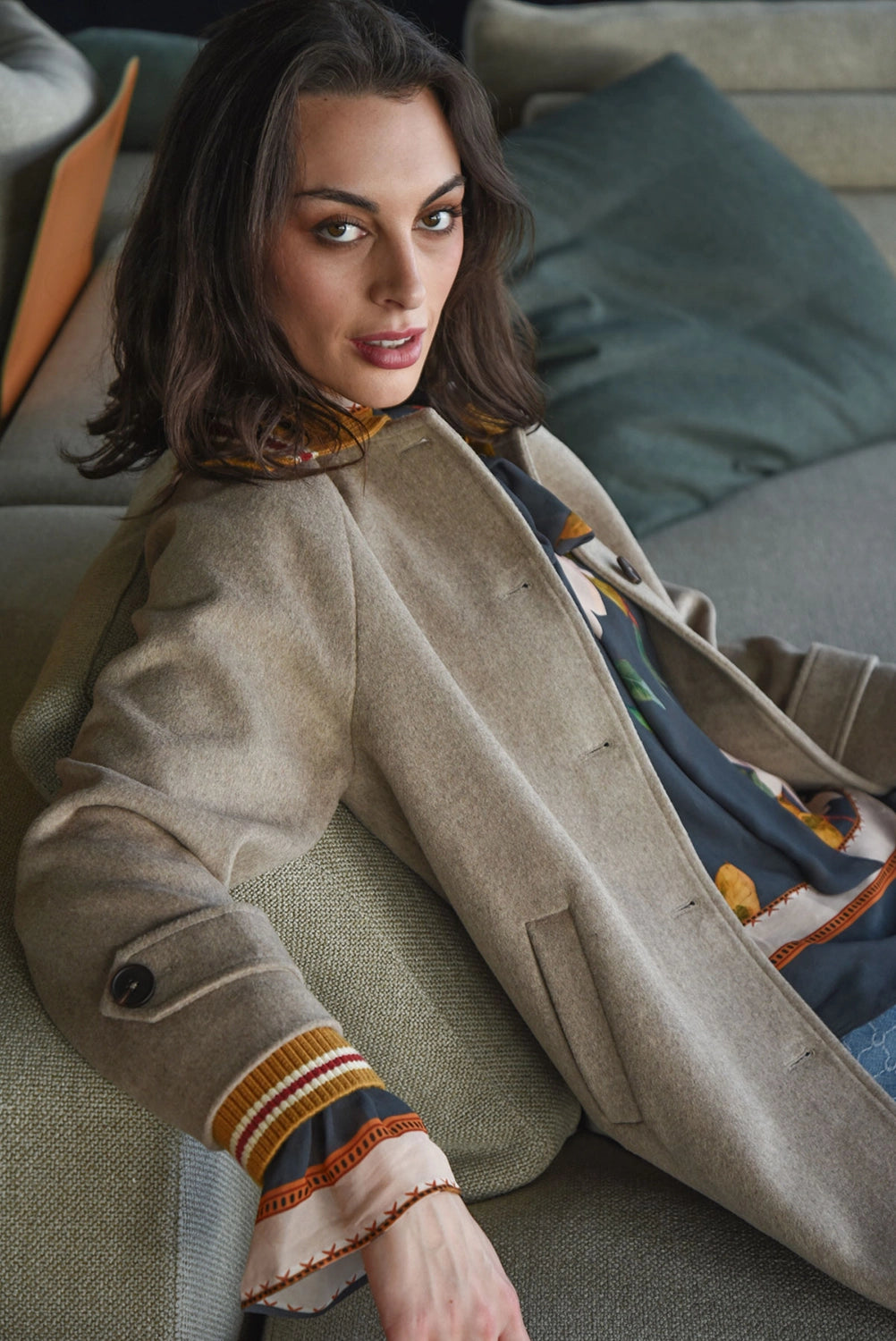 COOPER | COLLAR UP COAT - OATMEAL