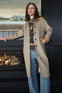 COOPER | COLLAR UP COAT - OATMEAL