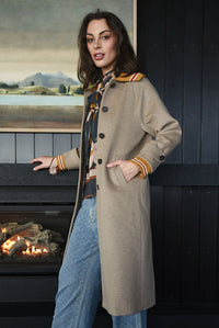 COOPER | COLLAR UP COAT - OATMEAL