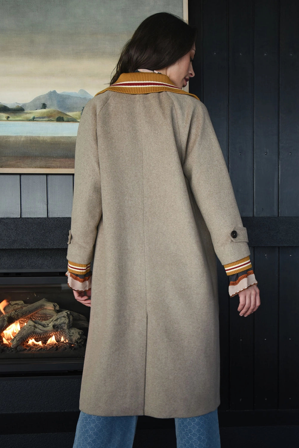 COOPER | COLLAR UP COAT - OATMEAL