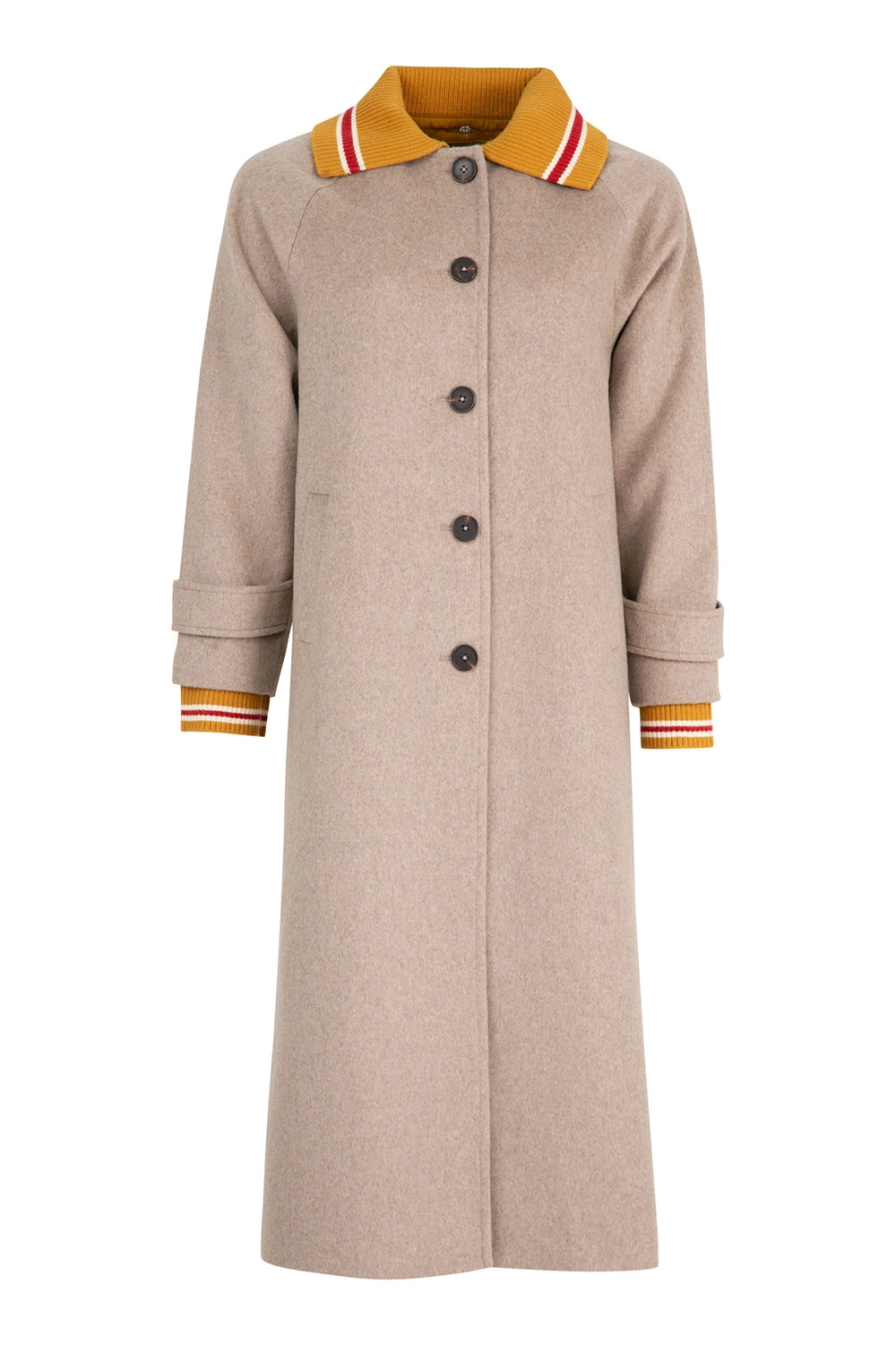 COOPER | COLLAR UP COAT - OATMEAL