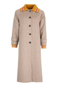 COOPER | COLLAR UP COAT - OATMEAL