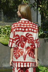 COOPER | IN THE KNOW TOP - RED/NATURAL