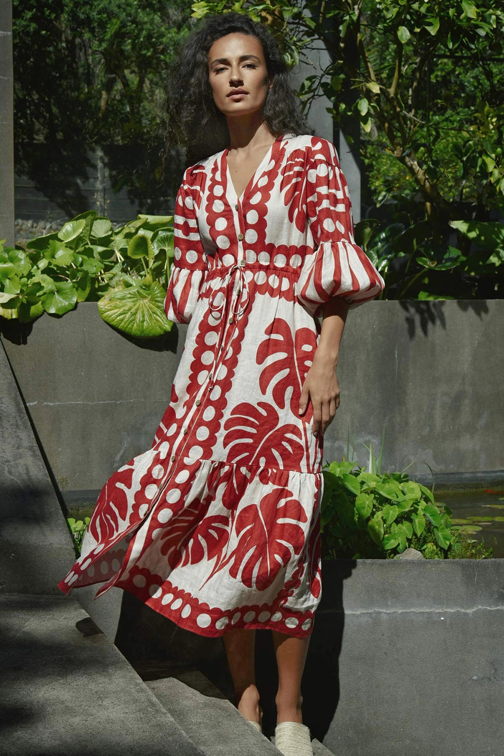 COOPER | NATURALLY GIFTED DRESS - RED/NATURAL